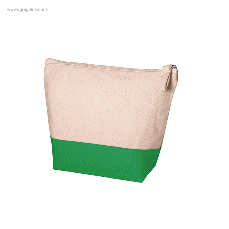 Neceser-algodón-bicolor-verde-RG-regalos-ecológicos
