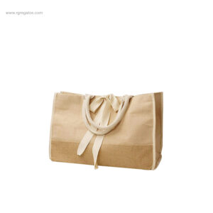 Bolsa de yute con cinta blanca regalos publicitarios ecológicos
