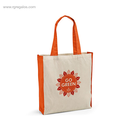 Bolsa-compra-algodón-naranja-logo-RG-regalos-empresa