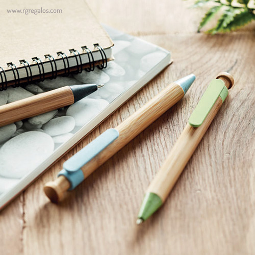 Bolígrafo cuerpo de bamboo imagen - RG regalos publicitarios