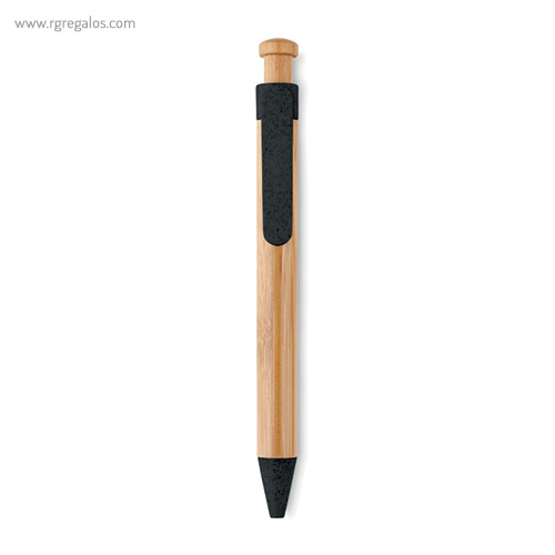 Bolígrafo cuerpo de bamboo negro - RG regalos publicitarios