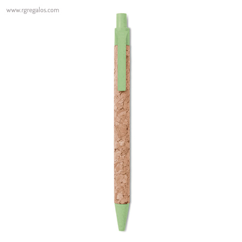 Bolígrafo-de-corcho-y-paja-verde-RG-regalos