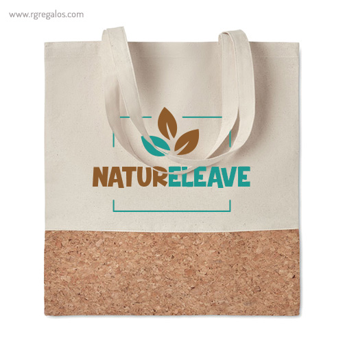Bolsa algodón y corcho natural logo para personalizar