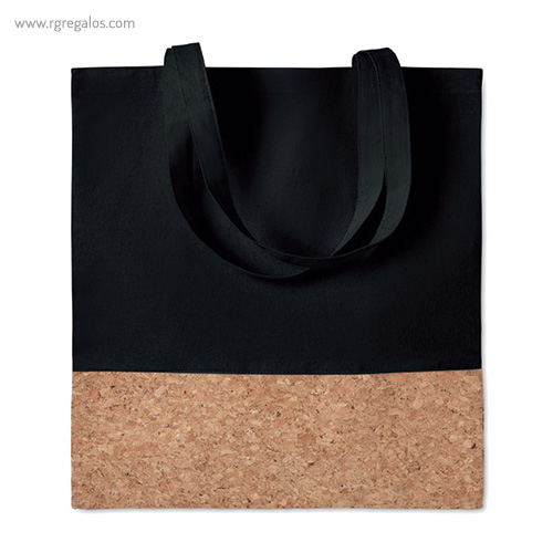 Bolsa algodón y corcho negra - RG regalos publicitarios