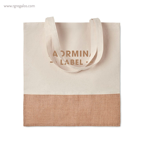 Bolsa combinación yute y algodón logotipo - RG regalos publicitarios