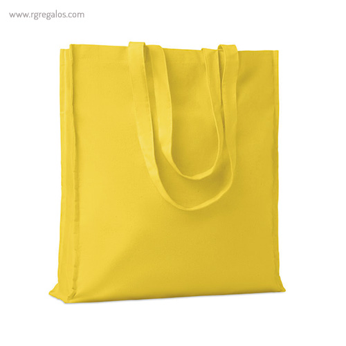 Bolsa-compra-100%-algodón-con-fuelle-amarillo-RG-regalos