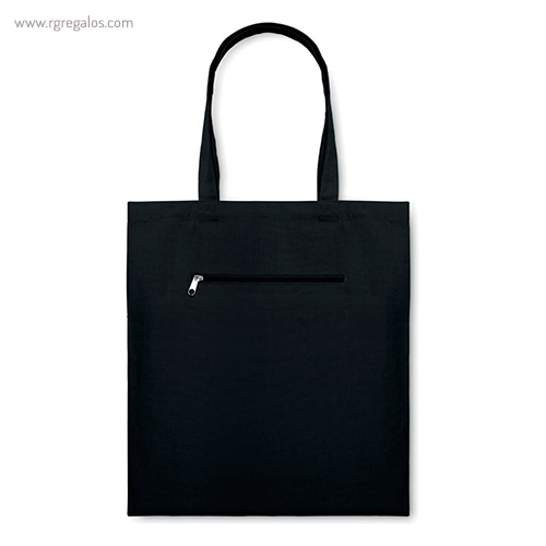 Bolsa con bolsillo exterior negra - RG regalos publicitarios