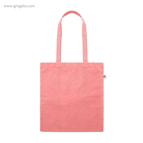 Bolsa de algodón reciclado rosa asas largas- RG regalos publicitarios