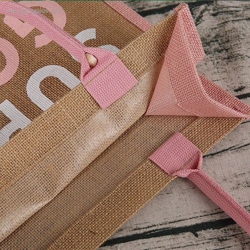 Bossa de yute lateral i nanses color rosa nanses - RG regals publicitaris