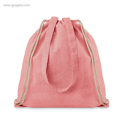 Bolsa mochila de algodón reciclado rosa - RG regalos publicitarios