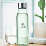 Botella-de-cristal-500-ml-verde-transparente-logo-RG-regalos