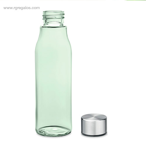 Botella-de-cristal-500-ml-verde-transparente-tapón-RG-regalos
