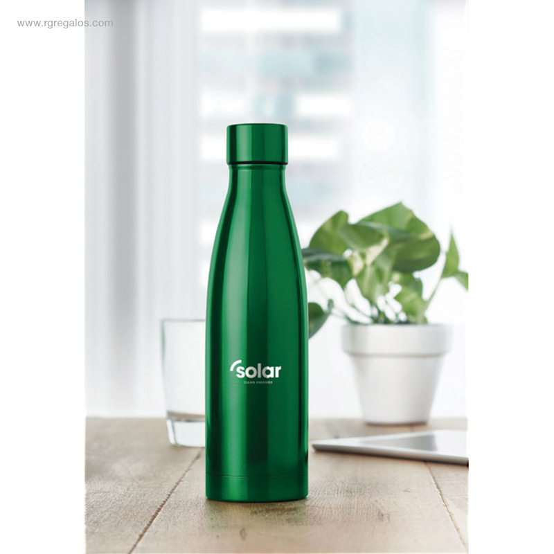 Botella-termo-acero-inox-500ml-verde-logo-RG-regalos