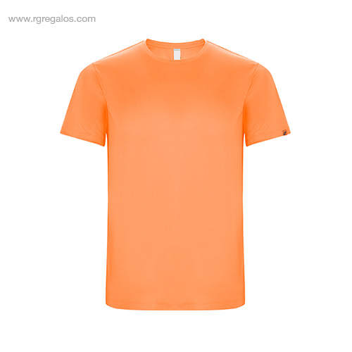 Camiseta-técnica-eco-hombre-naranja-flúor-RG-regalos