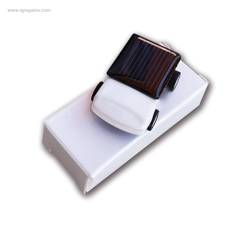 Cotxe-solar-mini-personalitzat-blanc-RG-regals-ecològics