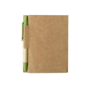 Llibreta-paper-reciclat-i-boli-verd-RG-regals-empresa
