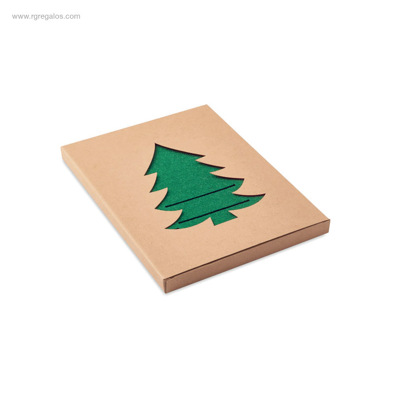 Porta-coberts-Nadal-feltre-verd-caixa-kraft-RG-regals