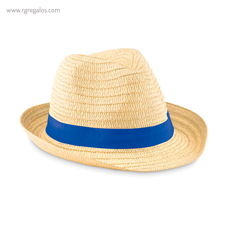 Sombrero de papel paja cinta azul 1 - RG regalos publicitarios