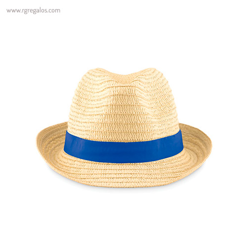 Sombrero de papel paja cinta azul - RG regalos publicitarios