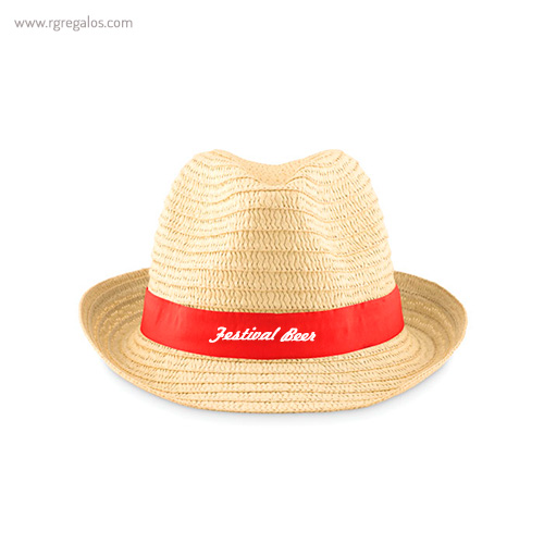 Sombrero de papel paja cinta con logotipo - RG regalos publicitarios
