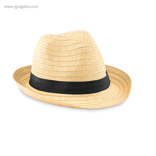 Sombrero de papel paja cinta negra 1 - RG regalos publicitarios