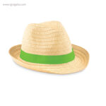 Sombrero de papel paja cinta verde 1- RG regalos publicitarios