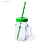 Tarro de vidre amb nansa verda - RG regals publicitaris