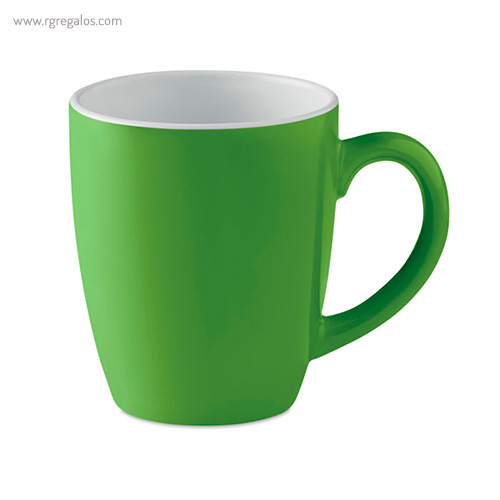 Taza cerámica colores 300 ml verde - RG regalos publicitarios
