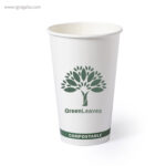 Vaso papel PLA 100% compostable blanco logo - RG regalos publicitarios