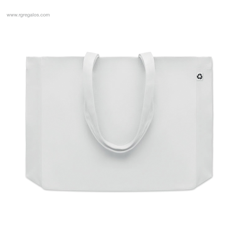Bolsa canvas reciclado 280gr blanca fuelle regalos publicitarios