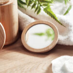 Espejo bambú con bolsa detalle regalos publicitarios eco