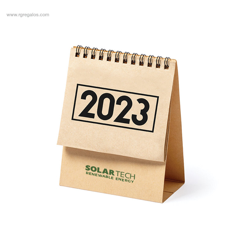 Calendario 2023 cartón reciclado logo