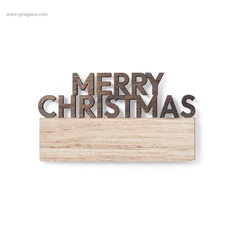 Imán madera Merry Christmas