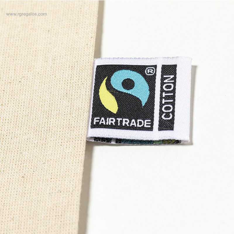 Bolsa algodón Fairtrade 180 GR/M2 detalle etiqueta