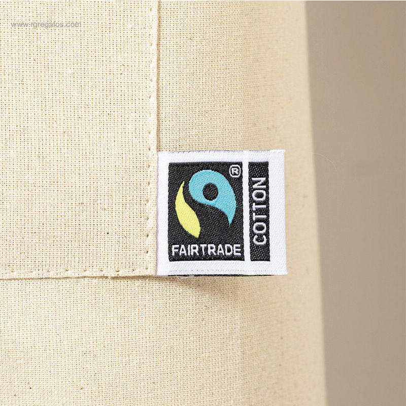 Delantal algodón Fairtrade 180 gr/m2 etiqueta