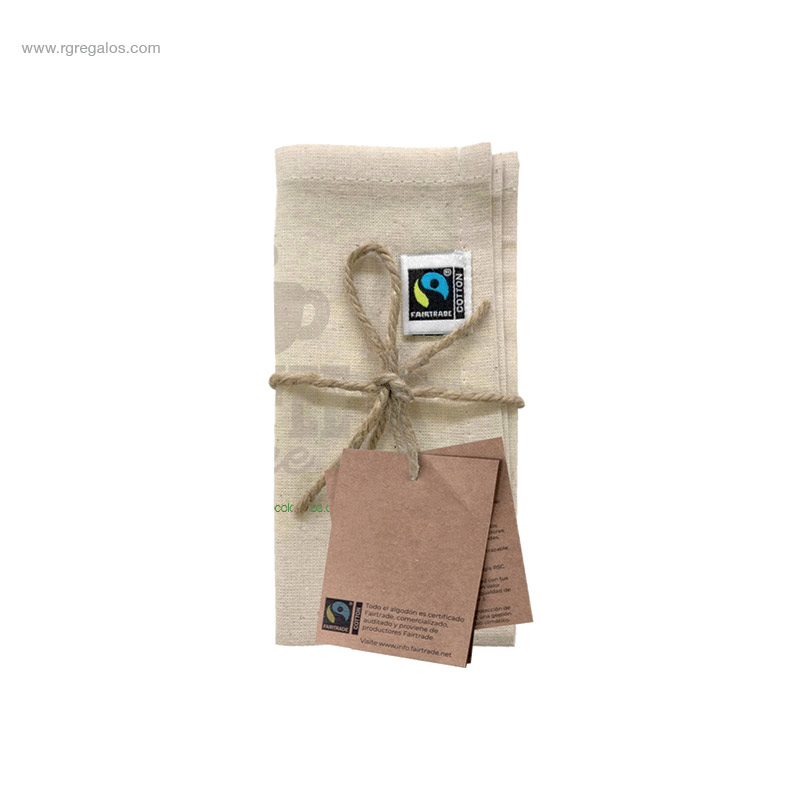 Mantel individual algodón Fairtrade con logo