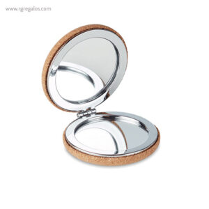 Espejo doble publicitario en corcho para promociones