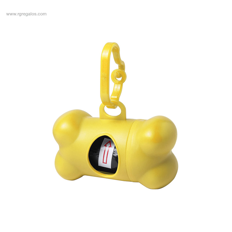 Dispensador bolsas mascotas barato amarillo