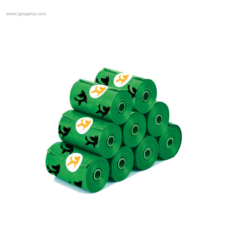 Bolsas personalizadas biodegradables perro verde