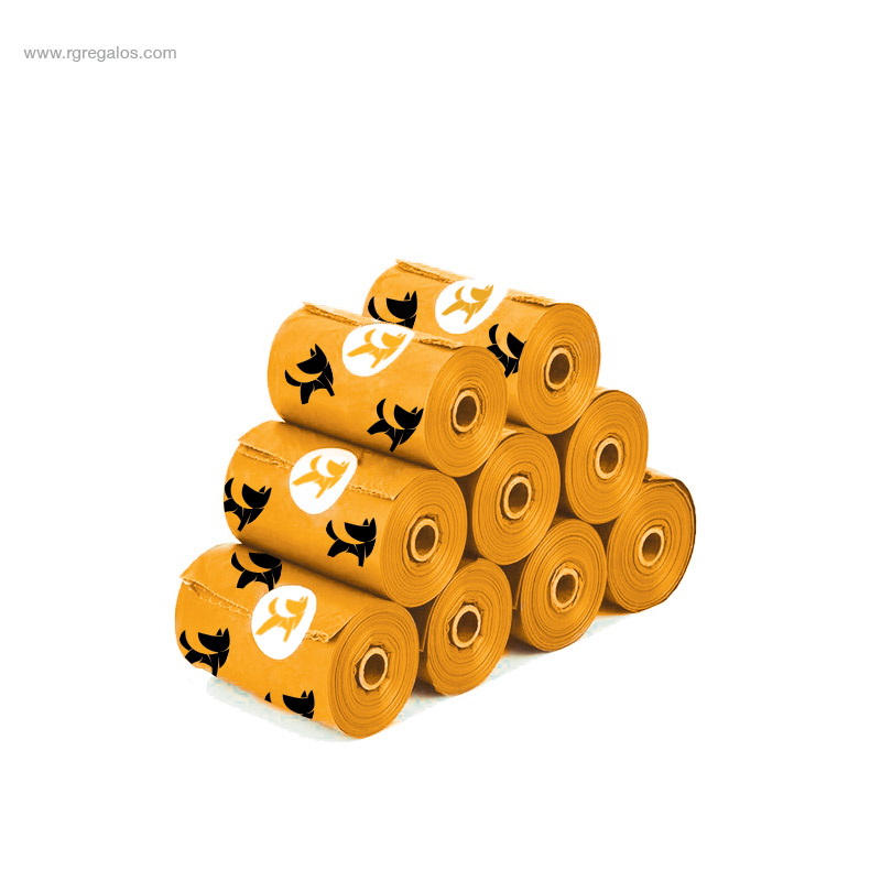 Bolsas personalizadas biodegradables perro naranja