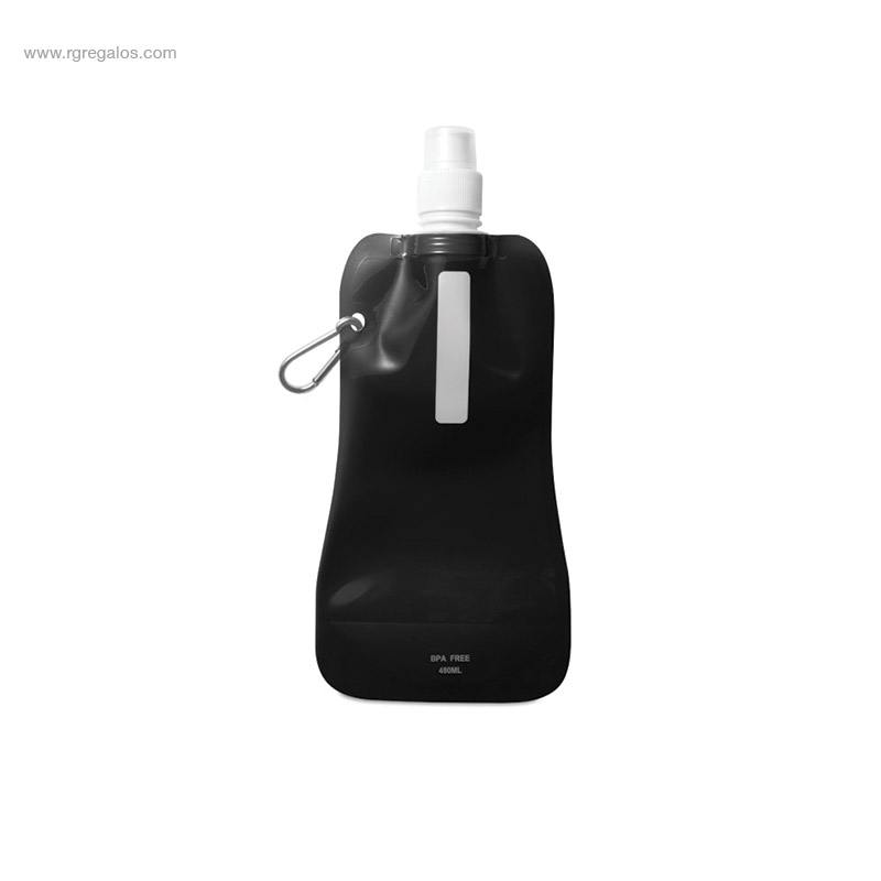 Botella plegable PET personalizada negra