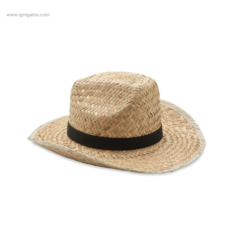 Sombrero de paja personalizado cinta negra