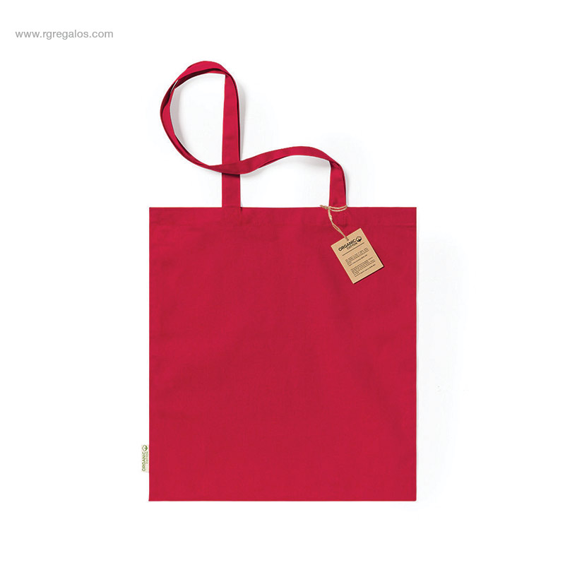 Bolsa algodón orgánico 140gr personalizada roja