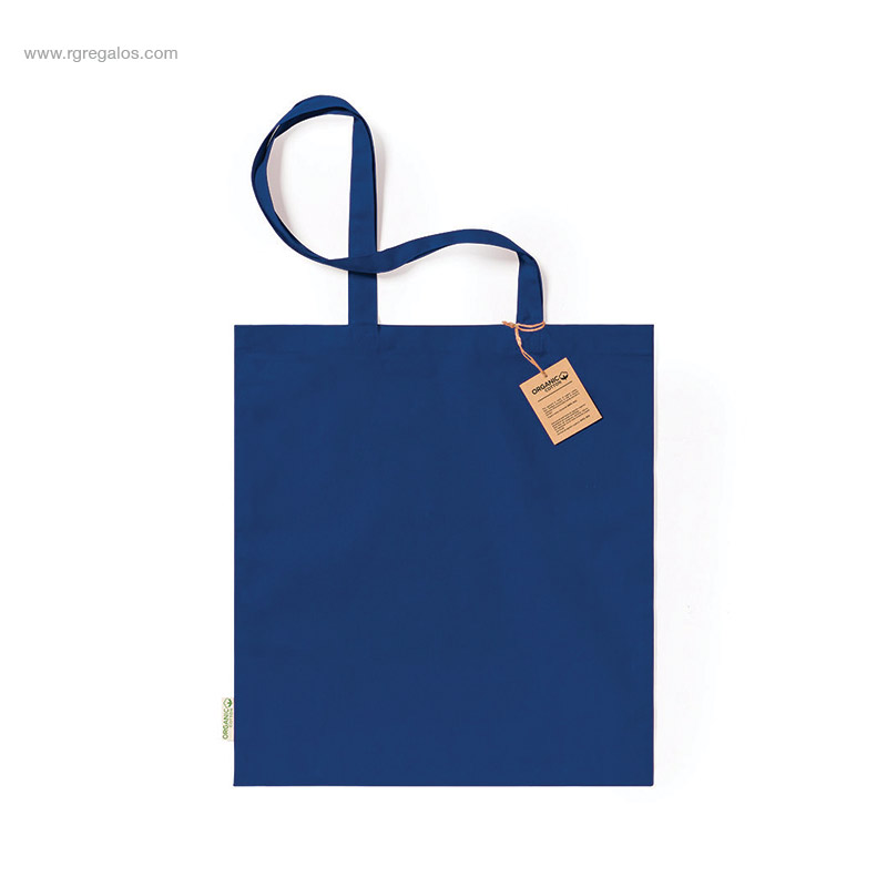 Bolsa algodón orgánico 140gr personalizada azul