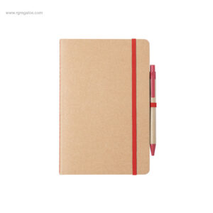 Bloc notas A5 cartón reciclado roja