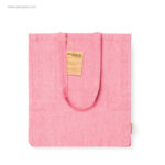 Bolsa algodón reciclado con fuelle rosa