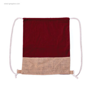 Mochila cuerdas algodón base yute roja