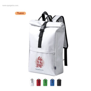 Mochila barata RPET enrollable personalizada