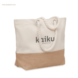 Bolsa de playa canvas y yute personalizada para merchandising sostenible regalos para empresas sostenibles