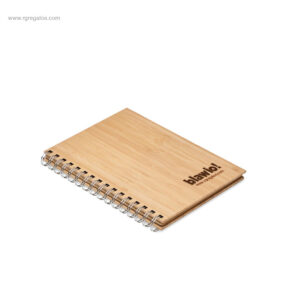Libreta bambú con anillas para merchandising sostenible